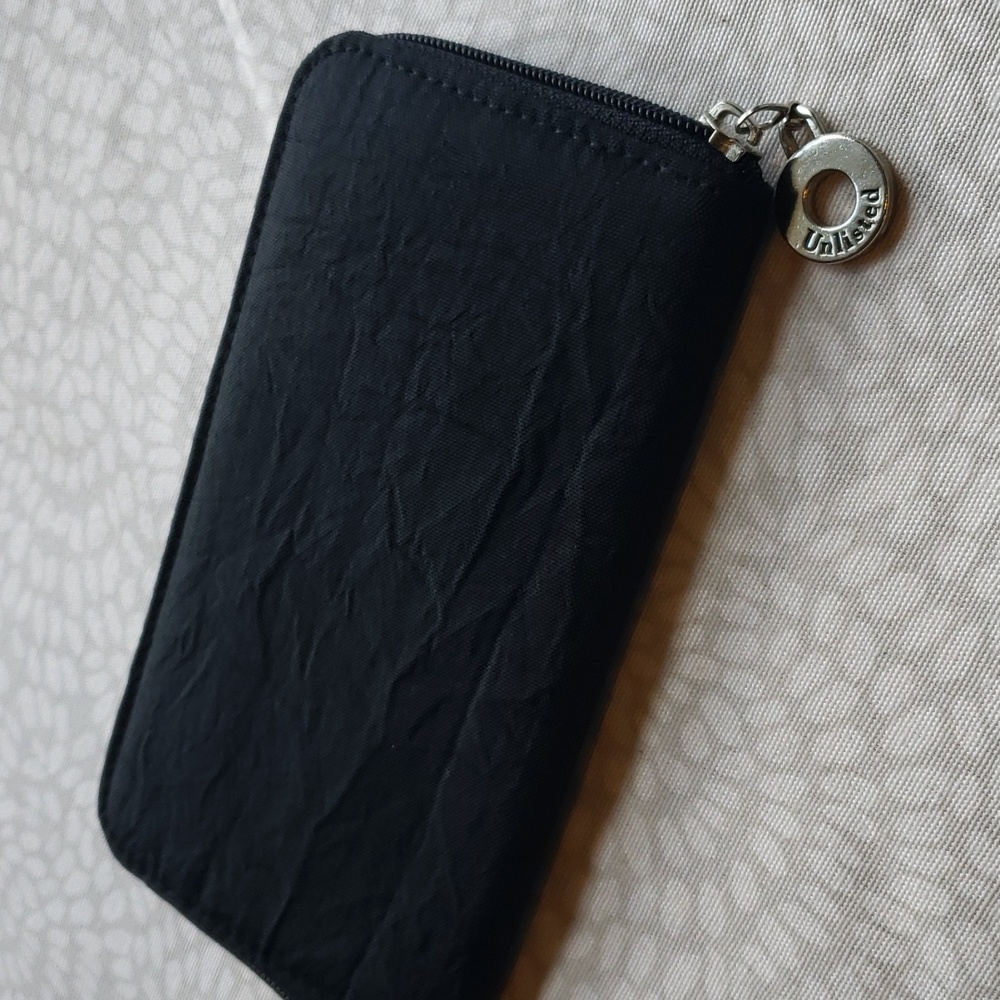 Unlisted Black Zippered Wallet by Kenneth Cole